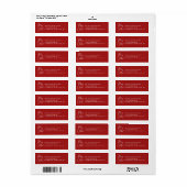 Modern rood script vrolijk kerstadres etiket (Full Sheet)