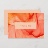 Modern rood Sinaasappel Abstract Elegant Bedankkaart (Voorkant / Achterkant)