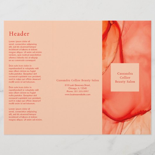 Modern rood Sinaasappel Elegant Trifold Brochure (Voorkant)