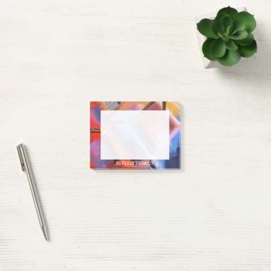 Modern Rood Sinaasappel Zwart Roze Blauw Abstract  Post-it® Notes (Kantoor)