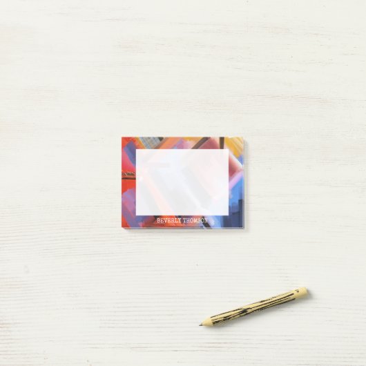 Modern Rood Sinaasappel Zwart Roze Blauw Abstract  Post-it® Notes (Op bureau)