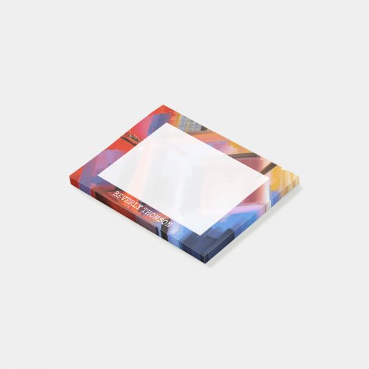 Modern Rood Sinaasappel Zwart Roze Blauw Abstract  Post-it® Notes (Schuin)