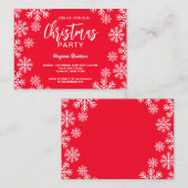 Modern Rood Sneeuw Kerstfeest Notitiekaartje (Voorkant / Achterkant)
