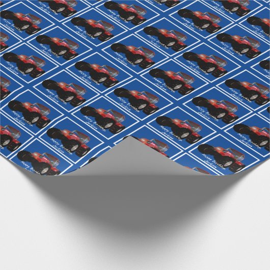 Modern rood trekkerpapier cadeaupapier (Hoek)