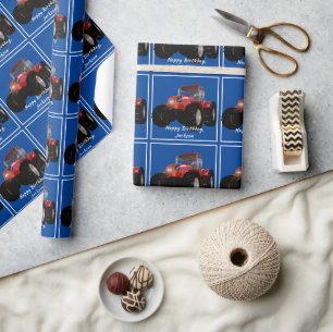 Modern rood trekkerpapier cadeaupapier