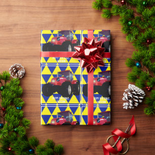 Modern rood trekkerpapier cadeaupapier