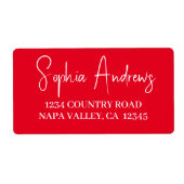 Modern rood vakantie retour adres label vakantie (Voorkant)