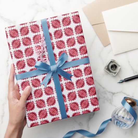Modern rood wit Abstract patroon Cadeaupapier (Geschenken)