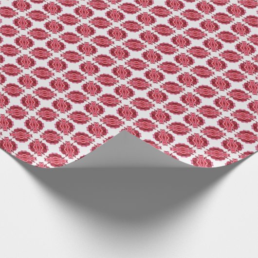 Modern rood wit Abstract patroon Cadeaupapier (Hoek)