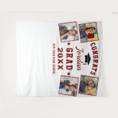 Modern rood wit Afstuderen 4 Foto Booth Backdrop Wandkleed (Voorkant (horizontaal))