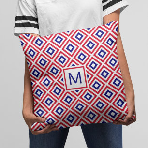 Modern rood wit geometrisch patroon kussen
