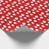 Modern rood & wit sinterklaaspatroon cadeaupapier (Hoek)