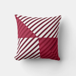 Modern Rood Wit Strepen Patroon Sierkussen