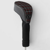 Modern rood zwart geplakt patroon Monogram Stijlvo Golfheadcover (Schuin)