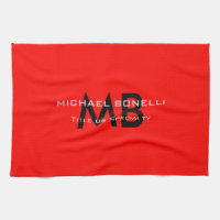 Modern rood zwart monogram initialen