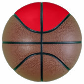 Modern rood zwart monogram naam basketbal (Rechts)