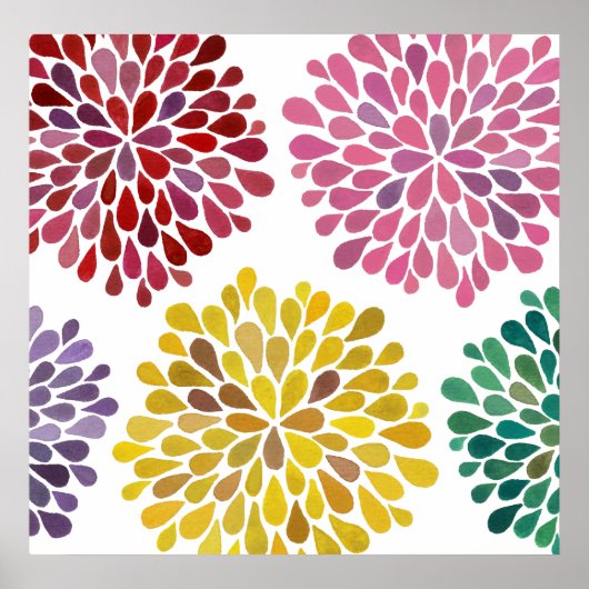 Modern Room Art Flower Blossom Splash Wall Poster (Voorkant)