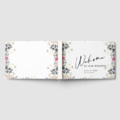 Modern Roos Anjer bruiloft Folie gastenboek (Volledig)