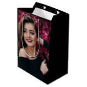 Modern roos elegant chique zoet 16 medium cadeauzakje (Achterkant Gekanteld)