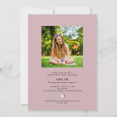 Modern Roos Elegant Script 2 Foto Afstuderen (Achterkant)