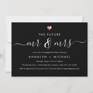 Modern Roos Future Mr. en Mrs Engagement Party Kaart