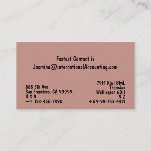 Modern Roos Glitter Visitekaartje (Achterkant)