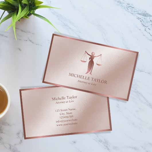 Modern Roos Gold Attorney Advocaat Kantoor Visitekaartje