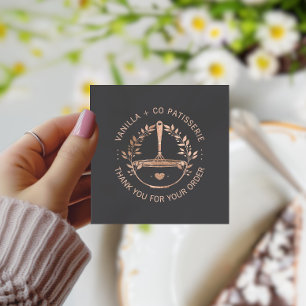 Modern Roos Gold Bakery Business Bedankt Vierkante Visitekaartje