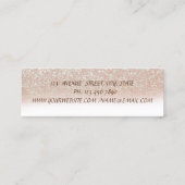 Modern Roos Gold Brush Stroke, Glitter Bokeh Mini Visitekaartje (Achterkant)