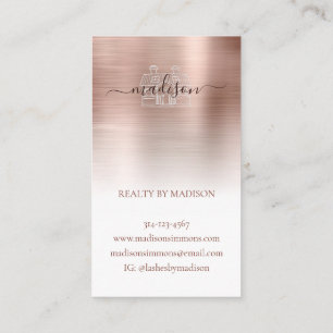 Modern Roos Gold Brushed Metal Custom Logo Brand B Visitekaartje