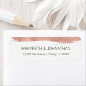 Modern Roos Gold Brushstroke Weddenlabel Etiket (Insitu)