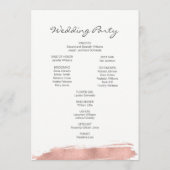Modern Roos Gold Brushstroke Wedding Programme Programma (Achterkant)