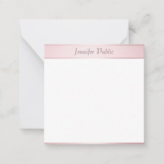 Modern Roos Gold Calligraded Script Elegant Notitiekaartje (Voorkant)