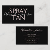 Modern Roos Gold en Black Spray Tan Visitekaartje (Voorkant / Achterkant)