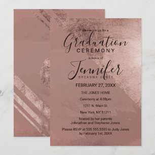 Modern Roos Gold Faux Folie Driehoek Afstuderen Kaart