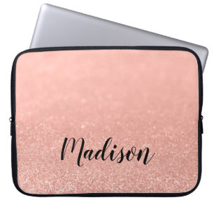 Modern Roos Gold Faux Glitter - op maat gemaakt Laptop Sleeve