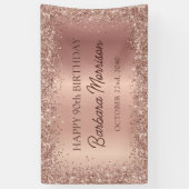 Modern Roos Gold Foil Glitter 90ste Verjaardag Scr Spandoek (Verticaal)