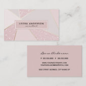 Modern Roos Gold Glitter Abstract Patroon Visitekaartje (Voorkant / Achterkant)