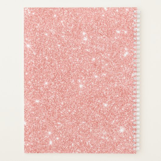 Modern Roos Gold Glitter Appointment Book Planner (Achterkant)