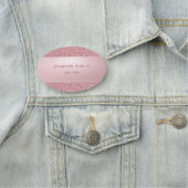 Modern Roos Gold Glitter Elegant Trendy Classy Naamplaatje (In situ)