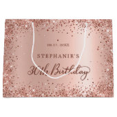 Modern Roos Gold Glitter Monogram 30e Verjaardag Groot Cadeauzakje (Voorkant)