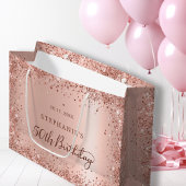 Modern Roos Gold Glitter Monogram 50e Verjaardag Groot Cadeauzakje