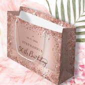 Modern Roos Gold Glitter Monogram 50e Verjaardag Groot Cadeauzakje