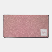 Modern Roos Gold Glitter Monogram Bureaumat (Voorkant)