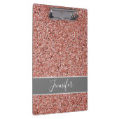 Modern Roos Gold Glitter Sparkle gepersonaliseerd Klembord (Rechts)