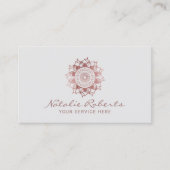 Modern Roos Gold Mandala Logo Life Coach Yoga SPA Visitekaartje (Voorkant)