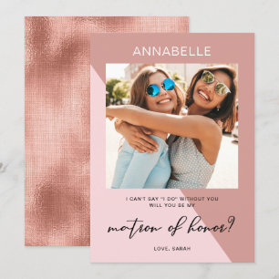 Modern Roos Gold Matron of Honor Voorstel Kaart