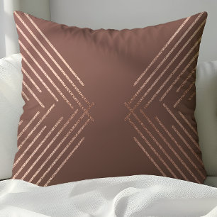Modern Roos Gold Mauve geometrisch patroon Kussen