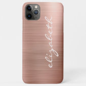 Modern Roos Gold Metallic persoonlijk script Case-Mate iPhone Case (Achterkant)
