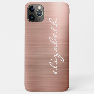 Modern Roos Gold Metallic persoonlijk script iPhone 11 Pro Max Hoesje
